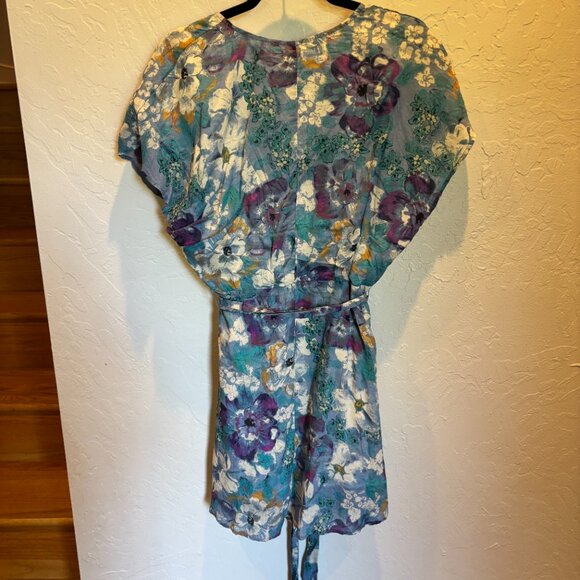 NWT Free People Women’s Floral Romper Dress Multicolor Boho Tie Waist – Size L - Picture 6 of 6